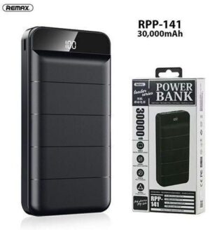 Wired Power Bank Wired Power Bank Remax RPP-141 Leader , 30000 mAh, 2 Ports - Black