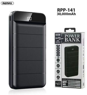 Wired Power Bank Wired Power Bank Remax RPP-141 Leader , 30000 mAh, 2 Ports - Black