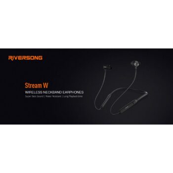 RIVERSONG Riversong Neckband Earphones Stream W Wireless With Microphone, Black - EA106