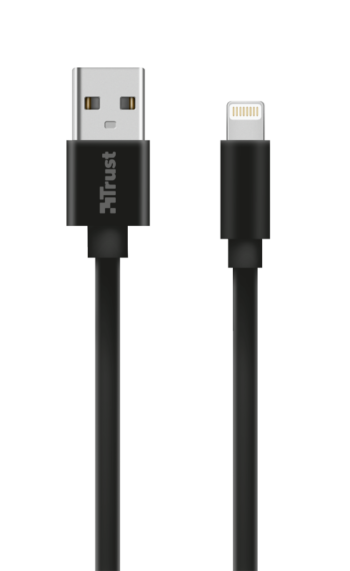 Flat Lightning Cable 1m - black