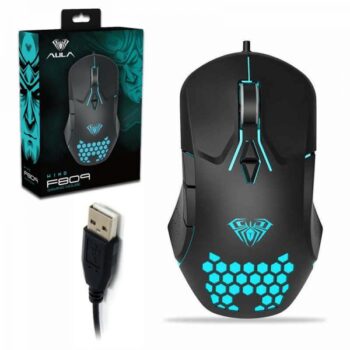Gaming Mouse , AULA F809 Wired USB Backlit Gaming Mouse Macro Programming Multi DPI Adjustable Sensitivity - FOR COMPUTER