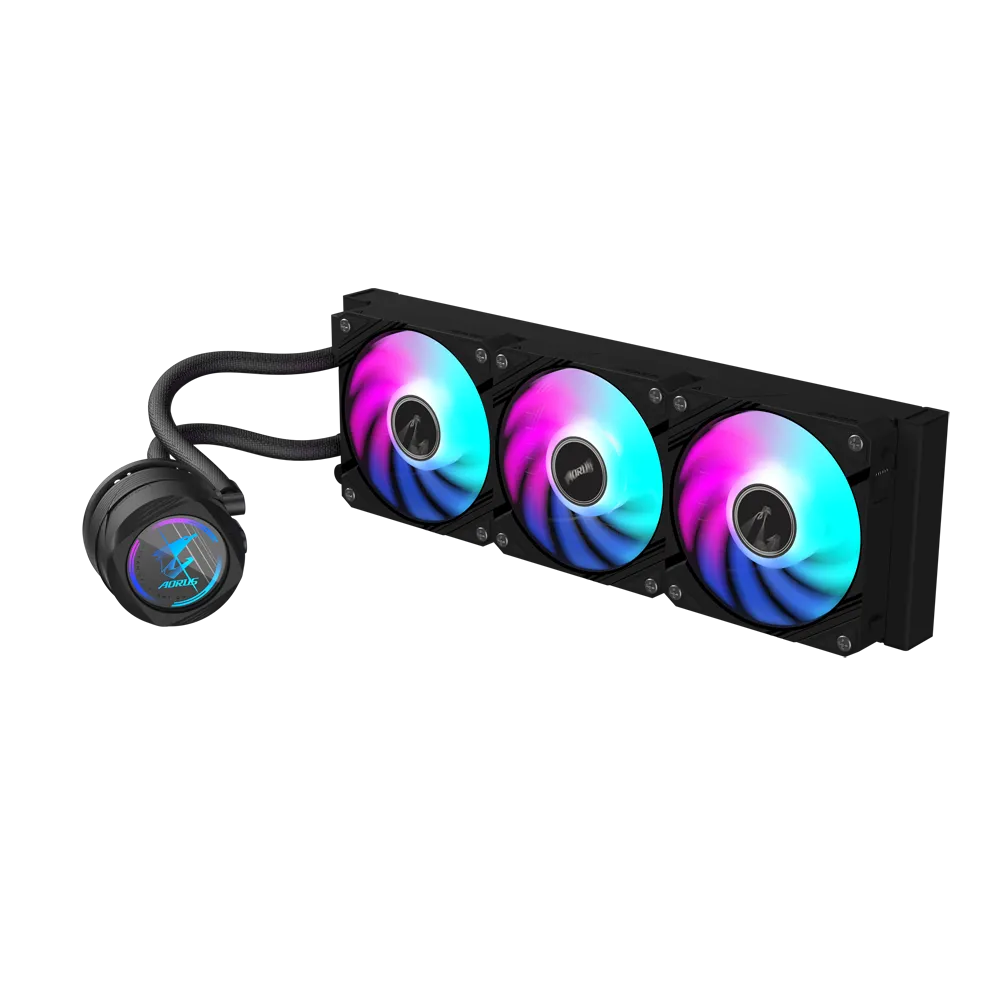 GIGABYTE CPU Cooler Fan AORUS WATERFORCE II 360,powerful liquid cooling, bold RGB lighting, and premium design made for next-level performance